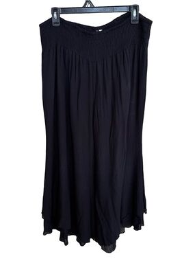 La Moda Hindu Black Flowy Pants L